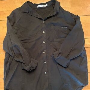 Women's Calvin Klein Black Lyocell button down - Size Small
